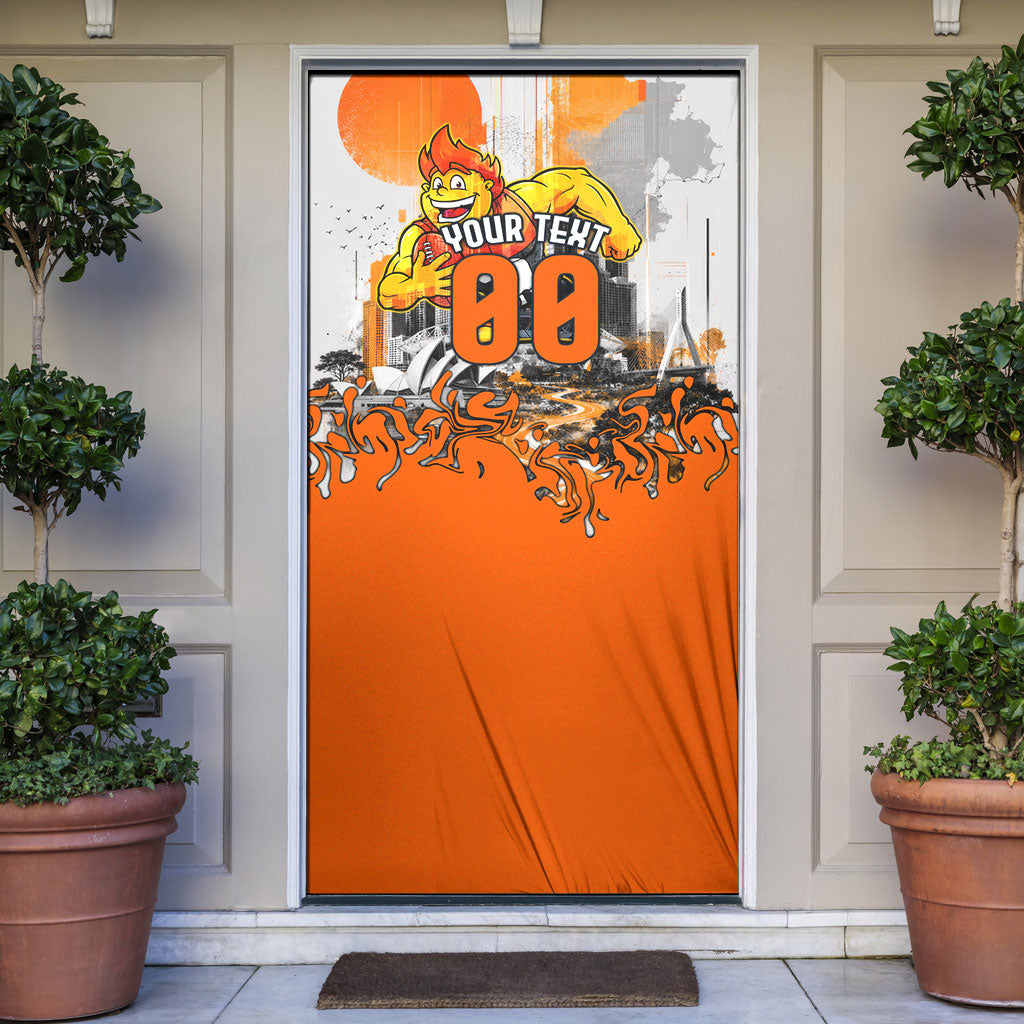 Personalised Greater Western Sydney Giants City Of Football Team Door Cover Sydney City Skyline Illustration Sport Fan