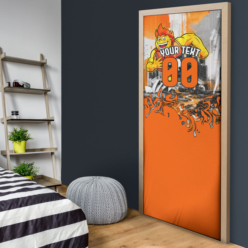 Personalised Greater Western Sydney Giants City Of Football Team Door Cover Sydney City Skyline Illustration Sport Fan