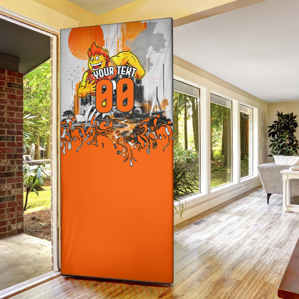 Personalised Greater Western Sydney Giants City Of Football Team Door Cover Sydney City Skyline Illustration Sport Fan