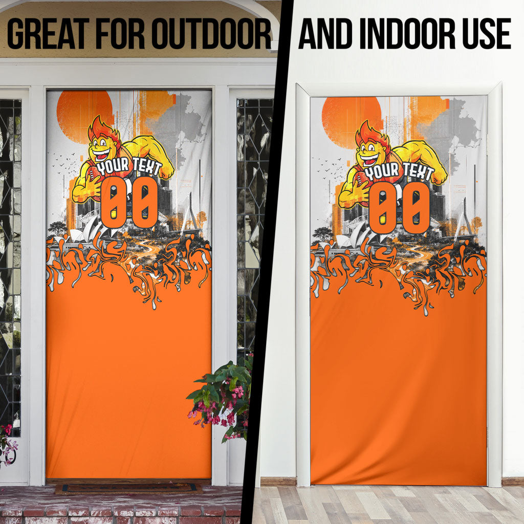 Personalised Greater Western Sydney Giants City Of Football Team Door Cover Sydney City Skyline Illustration Sport Fan