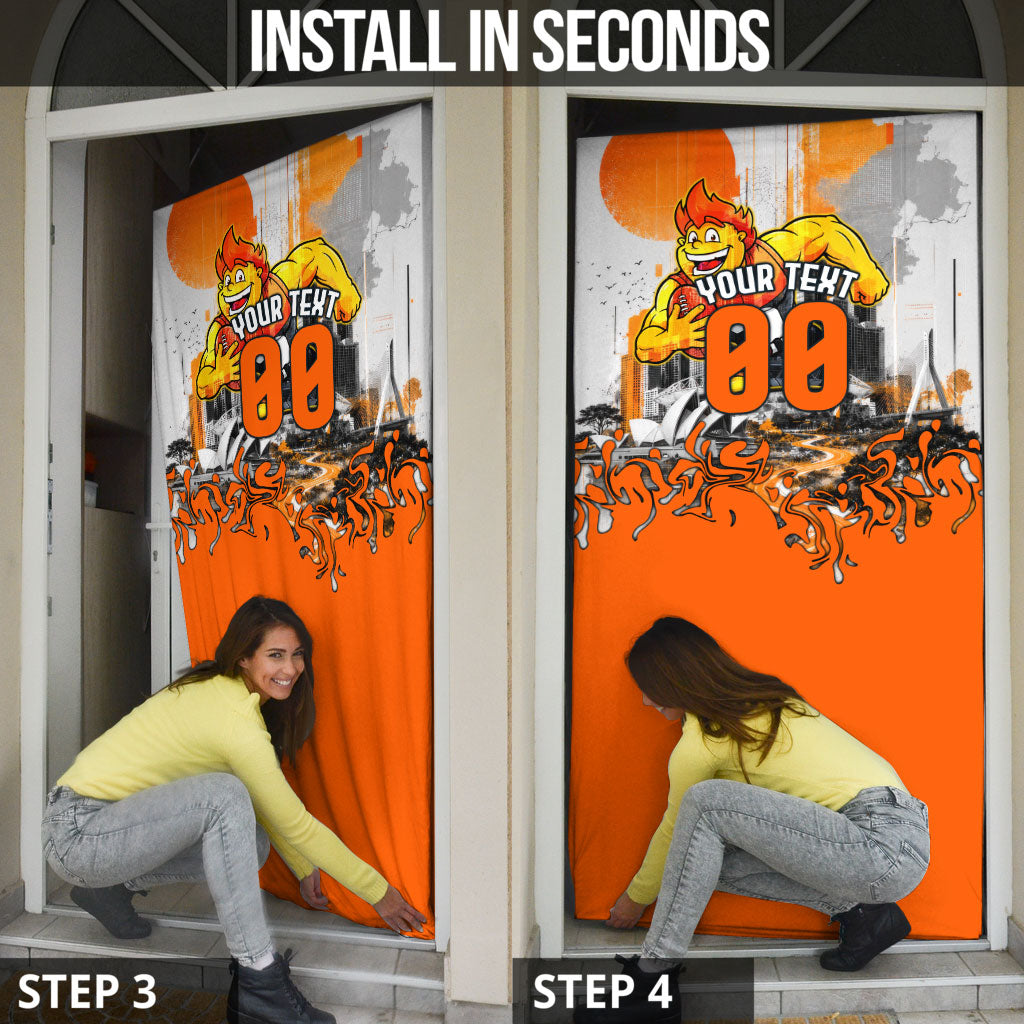 Personalised Greater Western Sydney Giants City Of Football Team Door Cover Sydney City Skyline Illustration Sport Fan