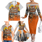 Personalised Greater Western Sydney Giants City Of Football Team Family Matching Off The Shoulder Long Sleeve Dress and Hawaiian Shirt Sydney City Skyline Illustration Sport Fan