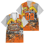 Personalised Greater Western Sydney Giants City Of Football Team Family Matching Off Shoulder Maxi Dress and Hawaiian Shirt Sydney City Skyline Illustration Sport Fan