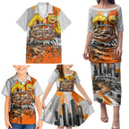 Personalised Greater Western Sydney Giants City Of Football Team Family Matching Puletasi and Hawaiian Shirt Sydney City Skyline Illustration Sport Fan