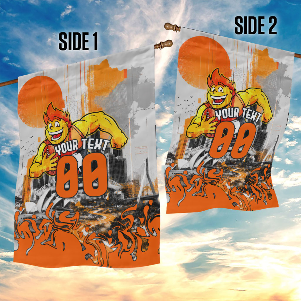 Personalised Greater Western Sydney Giants City Of Football Team Garden Flag Sydney City Skyline Illustration Sport Fan