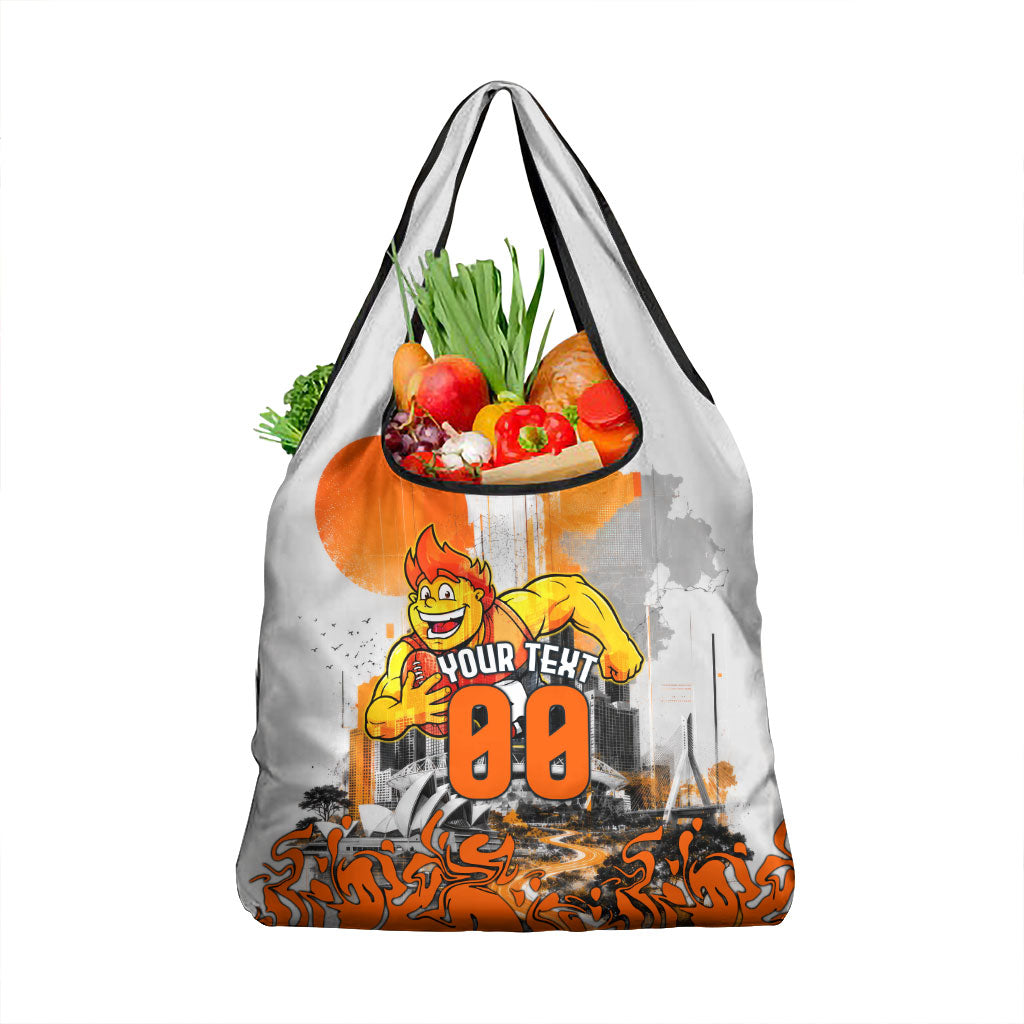 Personalised Greater Western Sydney Giants City Of Football Team Grocery Bag Sydney City Skyline Illustration Sport Fan