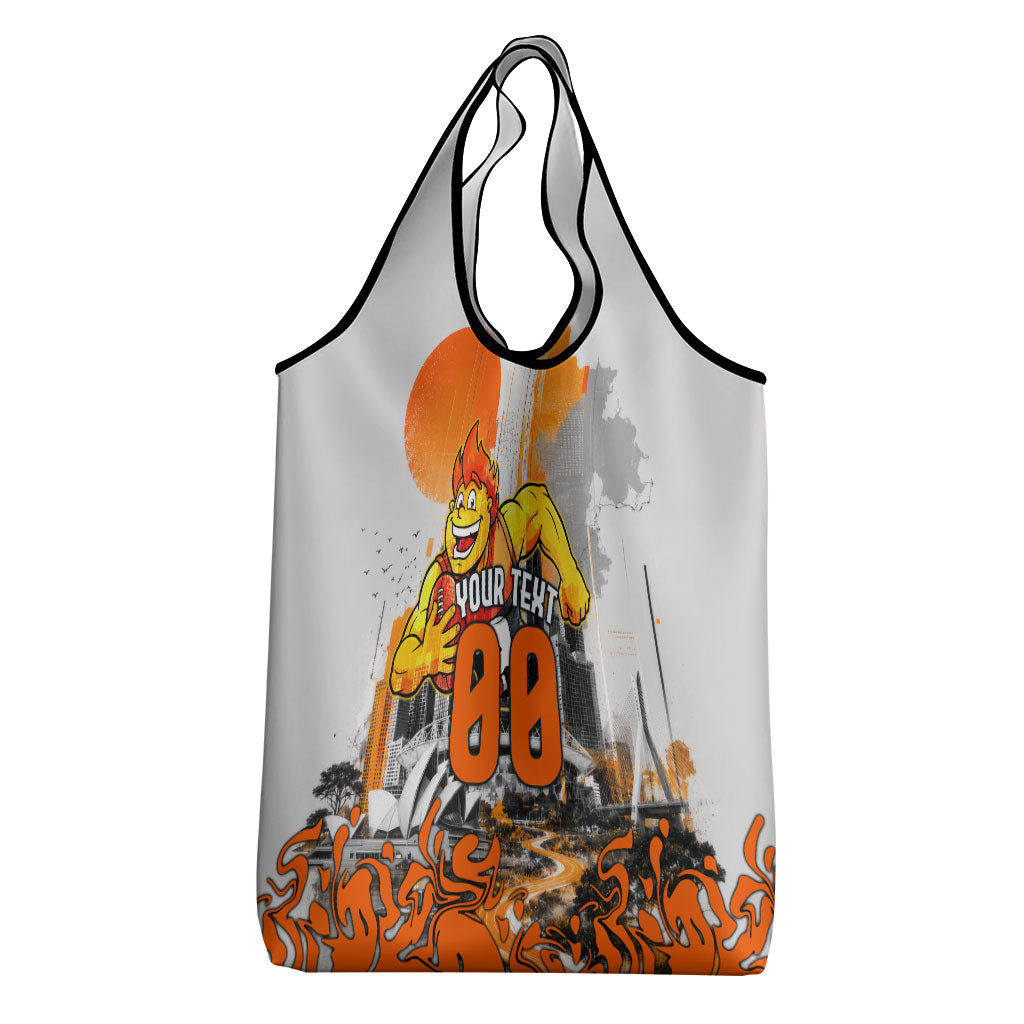 Personalised Greater Western Sydney Giants City Of Football Team Grocery Bag Sydney City Skyline Illustration Sport Fan
