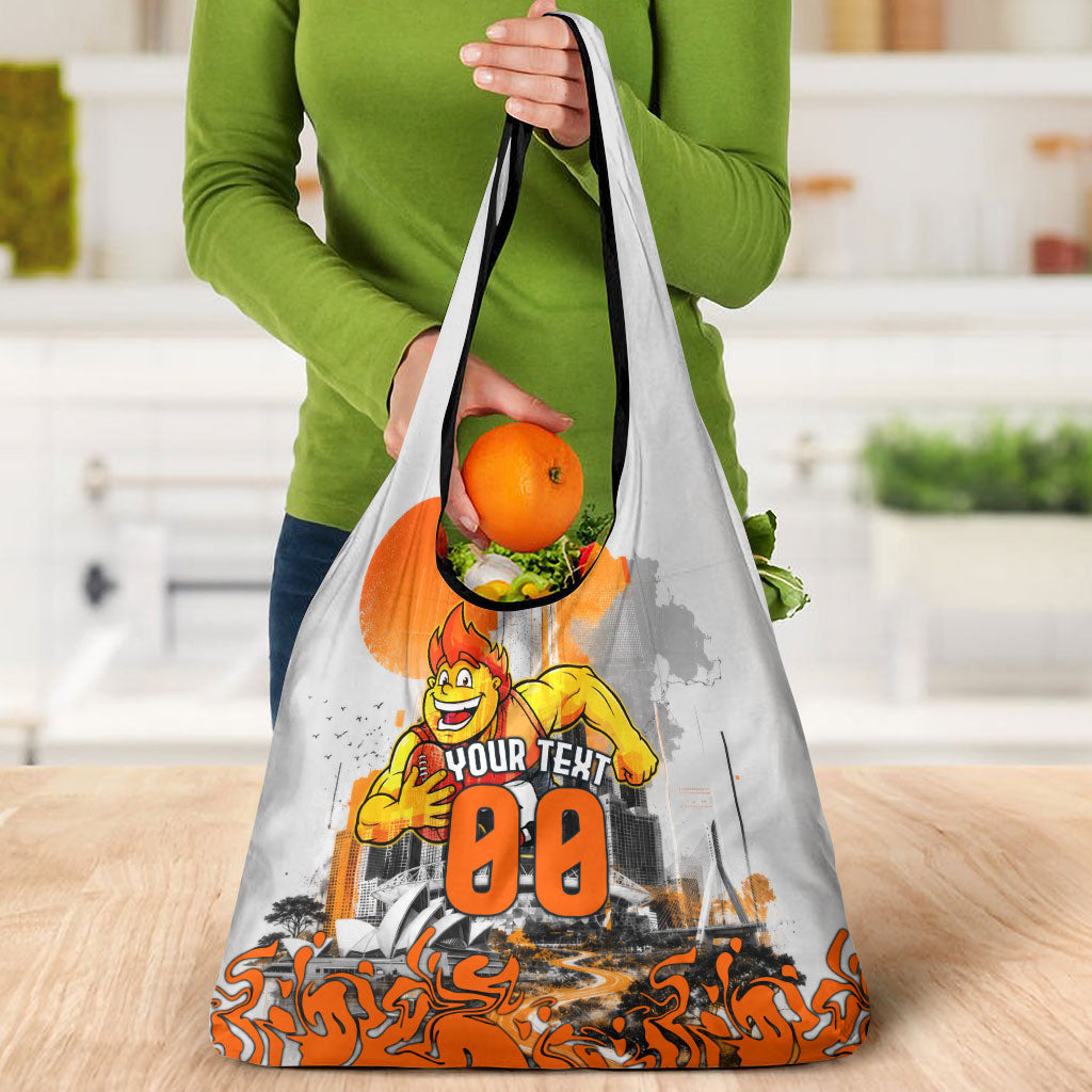 Personalised Greater Western Sydney Giants City Of Football Team Grocery Bag Sydney City Skyline Illustration Sport Fan