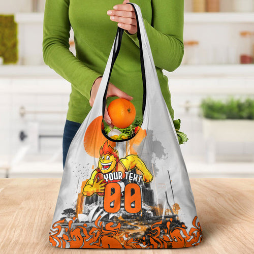 Personalised Greater Western Sydney Giants City Of Football Team Grocery Bag Sydney City Skyline Illustration Sport Fan