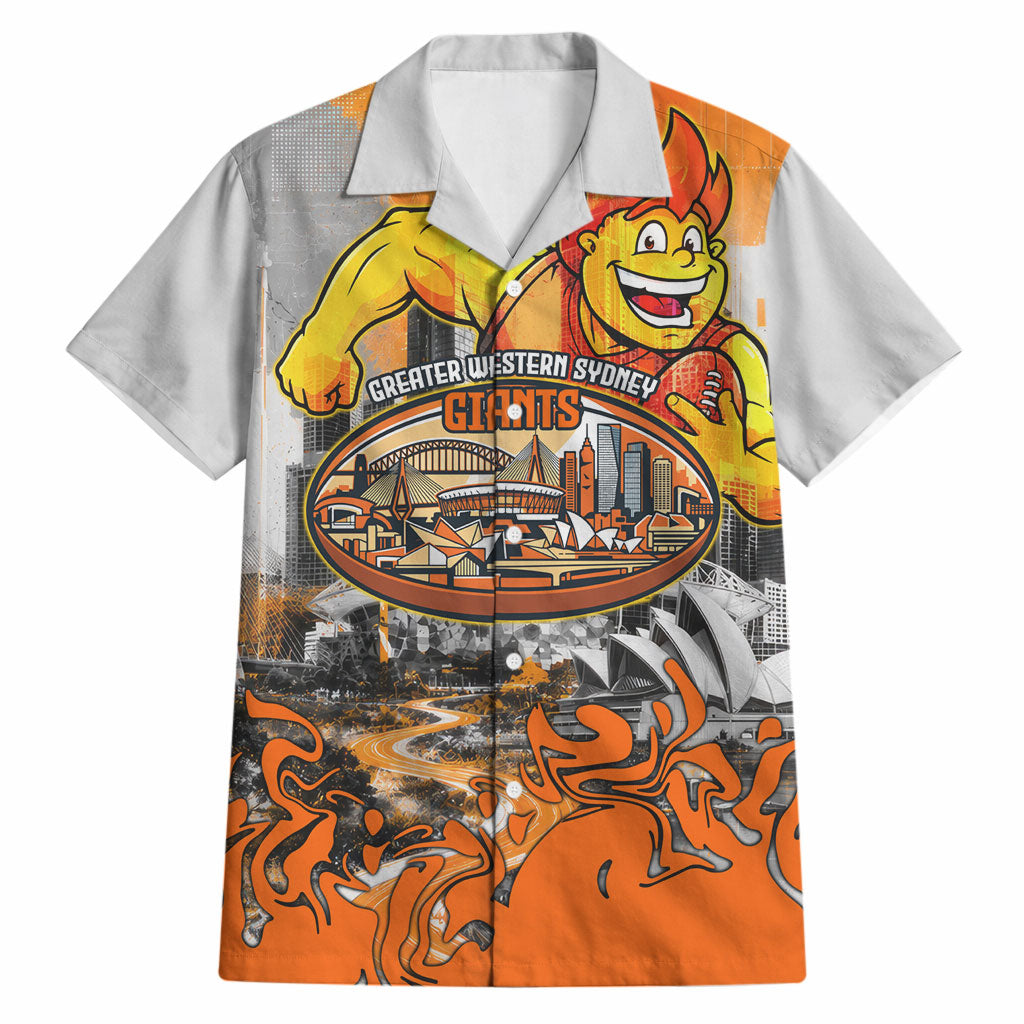 Personalised Greater Western Sydney Giants City Of Football Team Hawaiian Shirt Sydney City Skyline Illustration Sport Fan