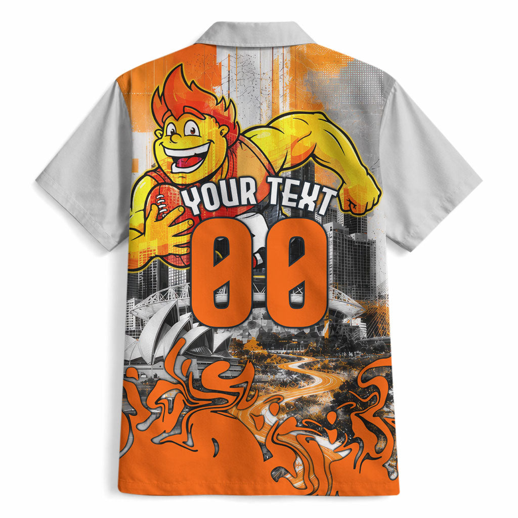 Personalised Greater Western Sydney Giants City Of Football Team Hawaiian Shirt Sydney City Skyline Illustration Sport Fan