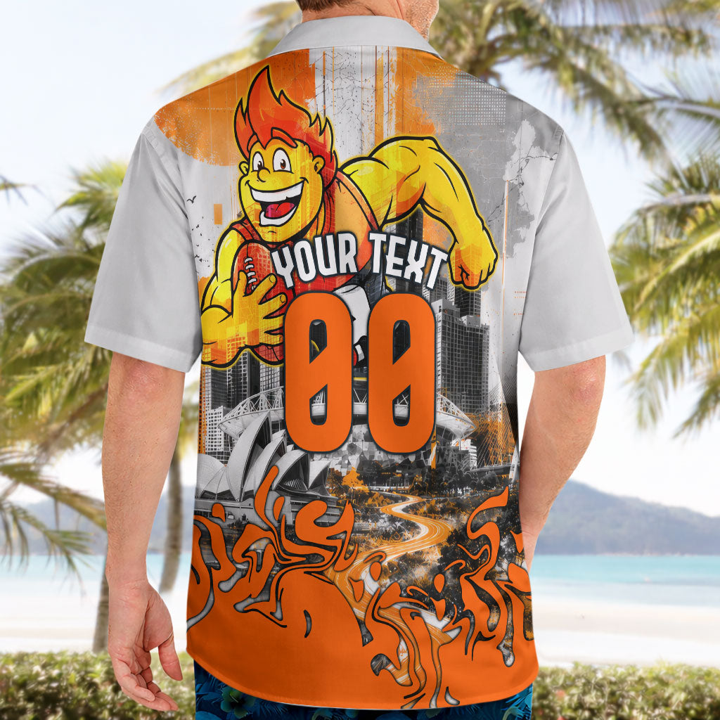 Personalised Greater Western Sydney Giants City Of Football Team Hawaiian Shirt Sydney City Skyline Illustration Sport Fan