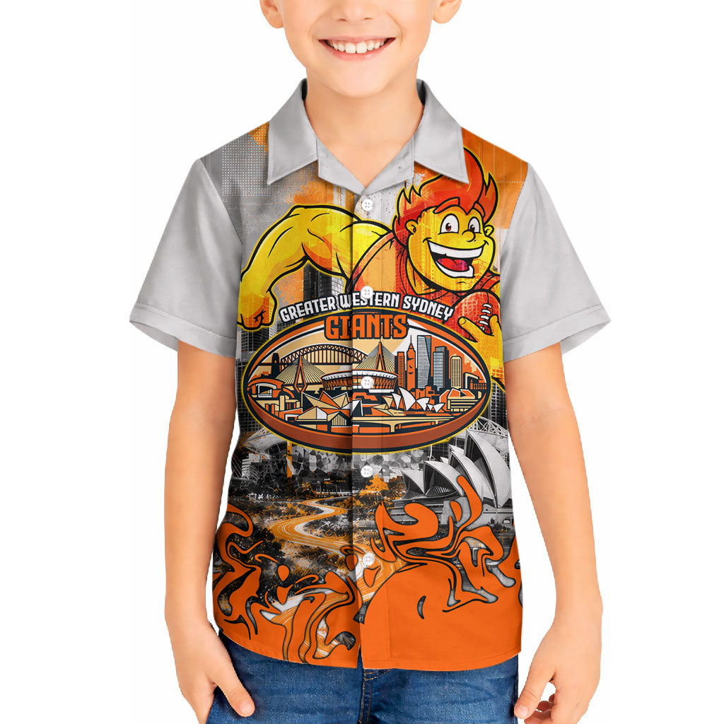 Personalised Greater Western Sydney Giants City Of Football Team Hawaiian Shirt Sydney City Skyline Illustration Sport Fan
