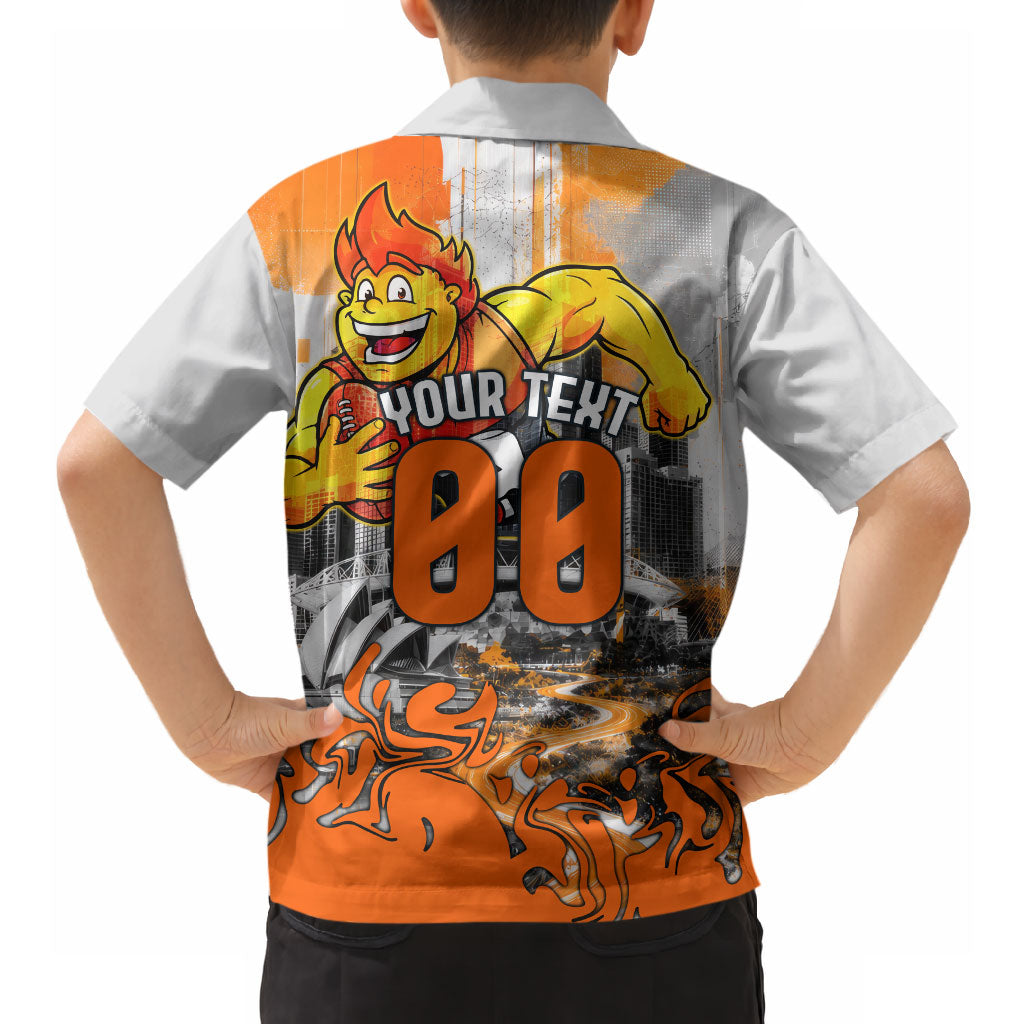 Personalised Greater Western Sydney Giants City Of Football Team Hawaiian Shirt Sydney City Skyline Illustration Sport Fan
