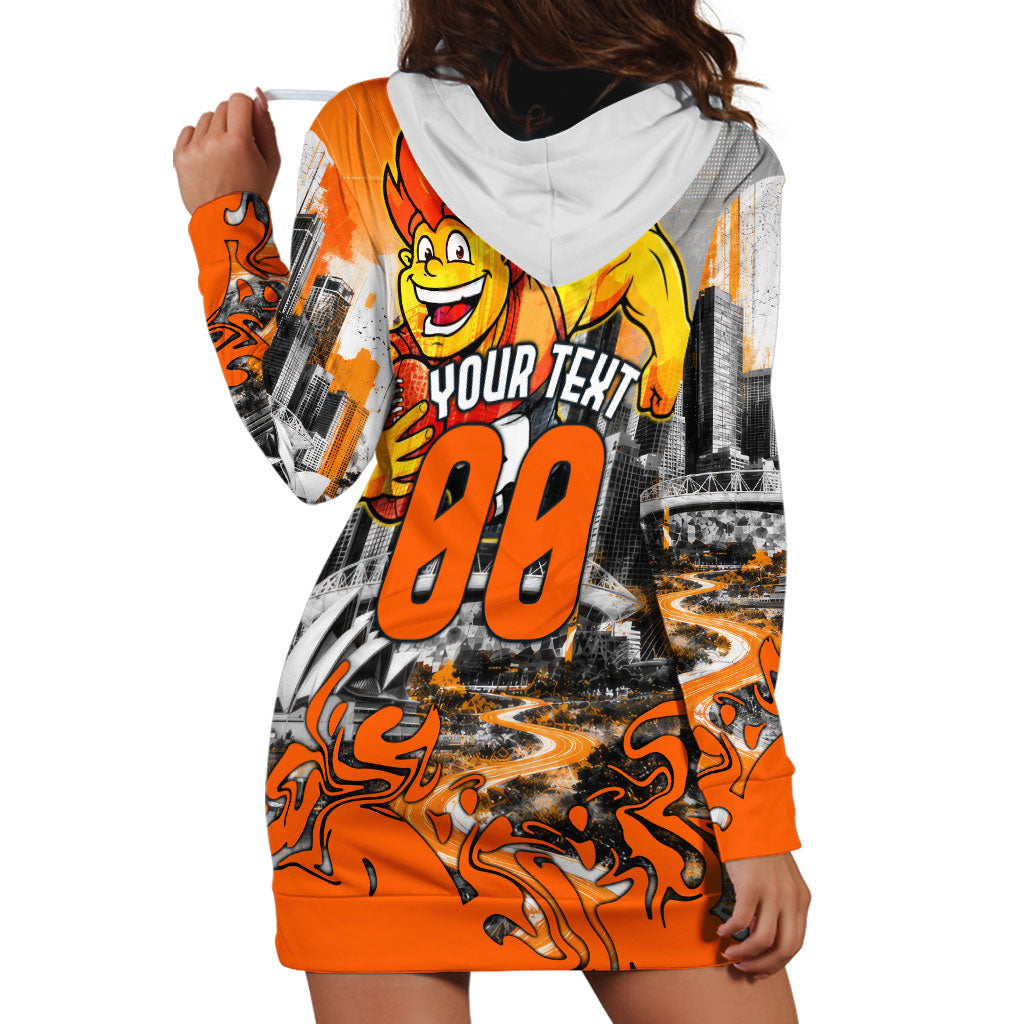 Personalised Greater Western Sydney Giants City Of Football Team Hoodie Dress Sydney City Skyline Illustration Sport Fan