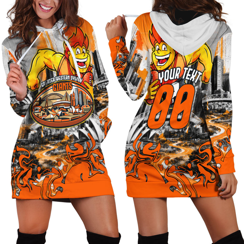 Personalised Greater Western Sydney Giants City Of Football Team Hoodie Dress Sydney City Skyline Illustration Sport Fan