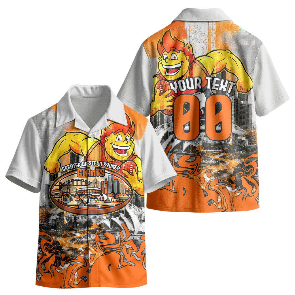 Personalised Greater Western Sydney Giants City Of Football Team Kid Hawaiian Shirt Sydney City Skyline Illustration Sport Fan