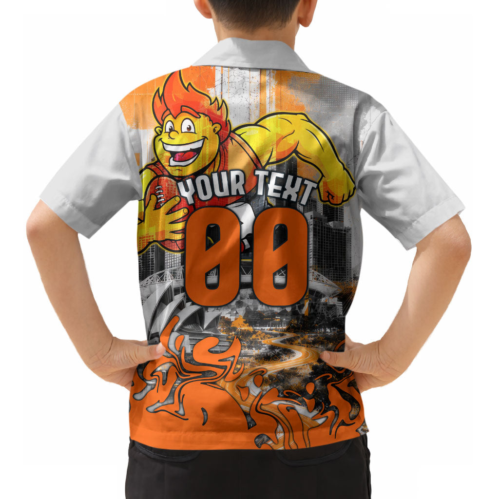 Personalised Greater Western Sydney Giants City Of Football Team Kid Hawaiian Shirt Sydney City Skyline Illustration Sport Fan