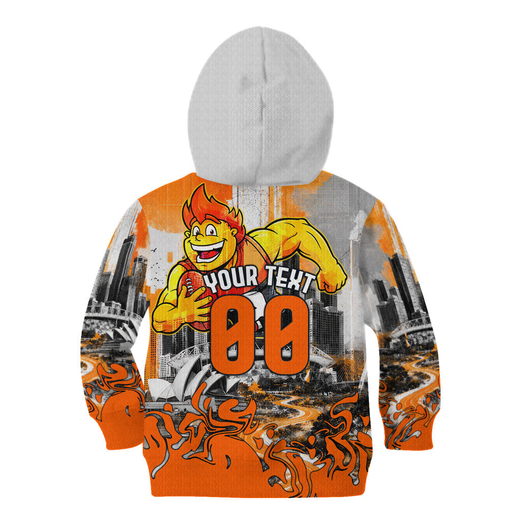 Personalised Greater Western Sydney Giants City Of Football Team Kid Hoodie Sydney City Skyline Illustration Sport Fan