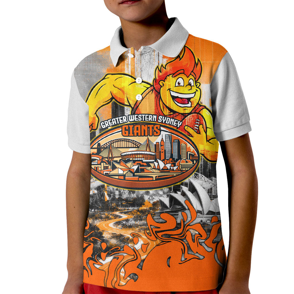 Personalised Greater Western Sydney Giants City Of Football Team Kid Polo Shirt Sydney City Skyline Illustration Sport Fan