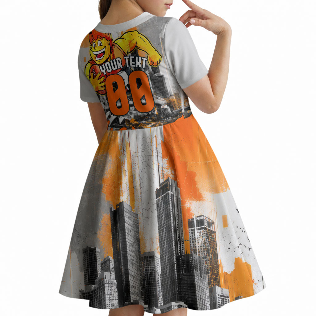 Personalised Greater Western Sydney Giants City Of Football Team Kid Short Sleeve Dress Sydney City Skyline Illustration Sport Fan
