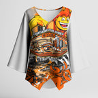 Personalised Greater Western Sydney Giants City Of Football Team Kimono Sleeve Blouse Sydney City Skyline Illustration Sport Fan