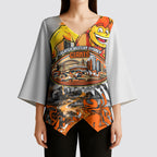 Personalised Greater Western Sydney Giants City Of Football Team Kimono Sleeve Blouse Sydney City Skyline Illustration Sport Fan