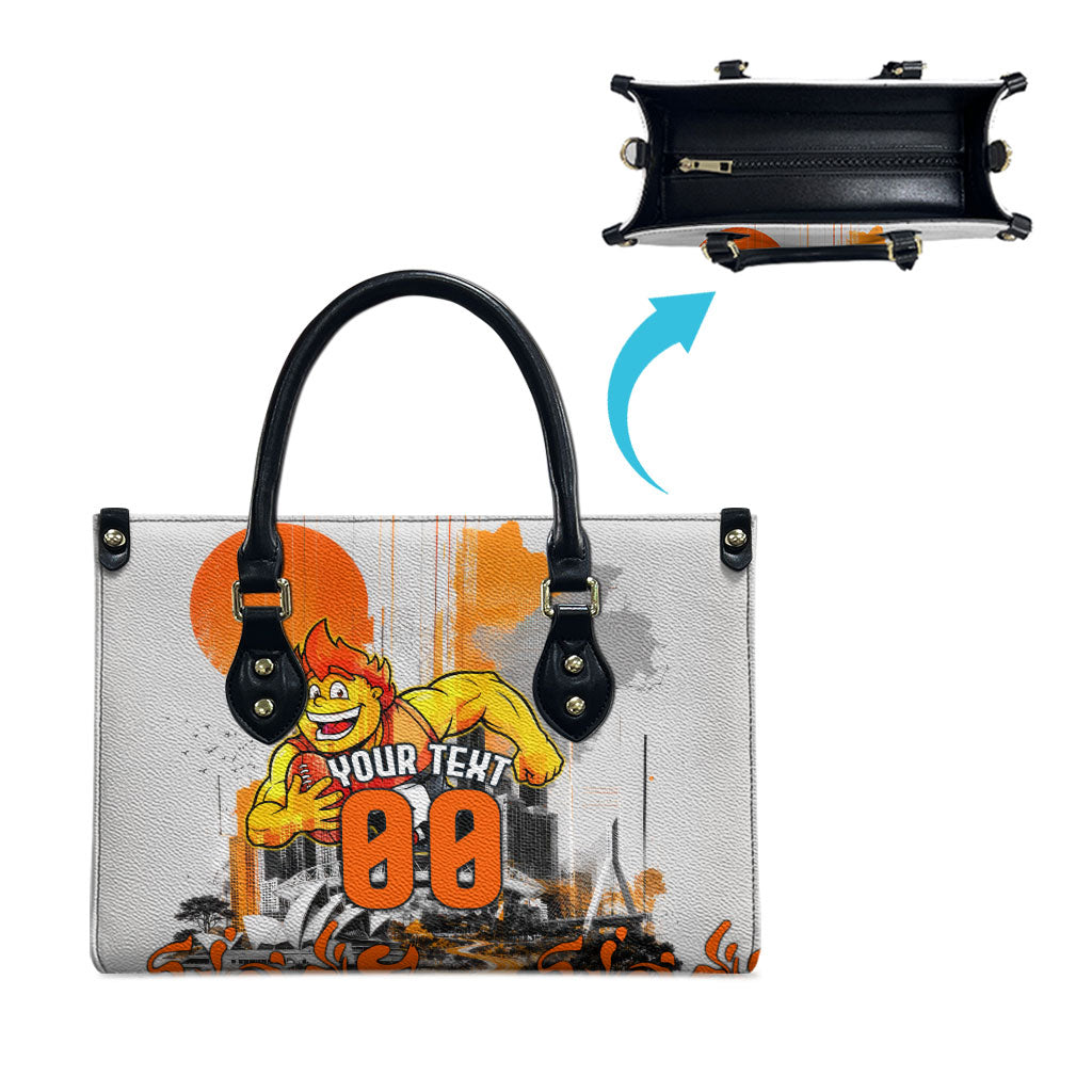 Personalised Greater Western Sydney Giants City Of Football Team Leather Bag Sydney City Skyline Illustration Sport Fan