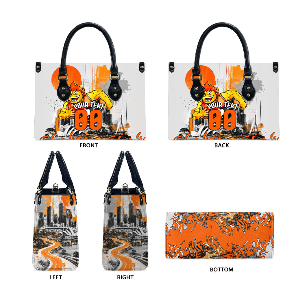 Personalised Greater Western Sydney Giants City Of Football Team Leather Bag Sydney City Skyline Illustration Sport Fan
