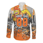 Personalised Greater Western Sydney Giants City Of Football Team Long Sleeve Button Shirt Sydney City Skyline Illustration Sport Fan