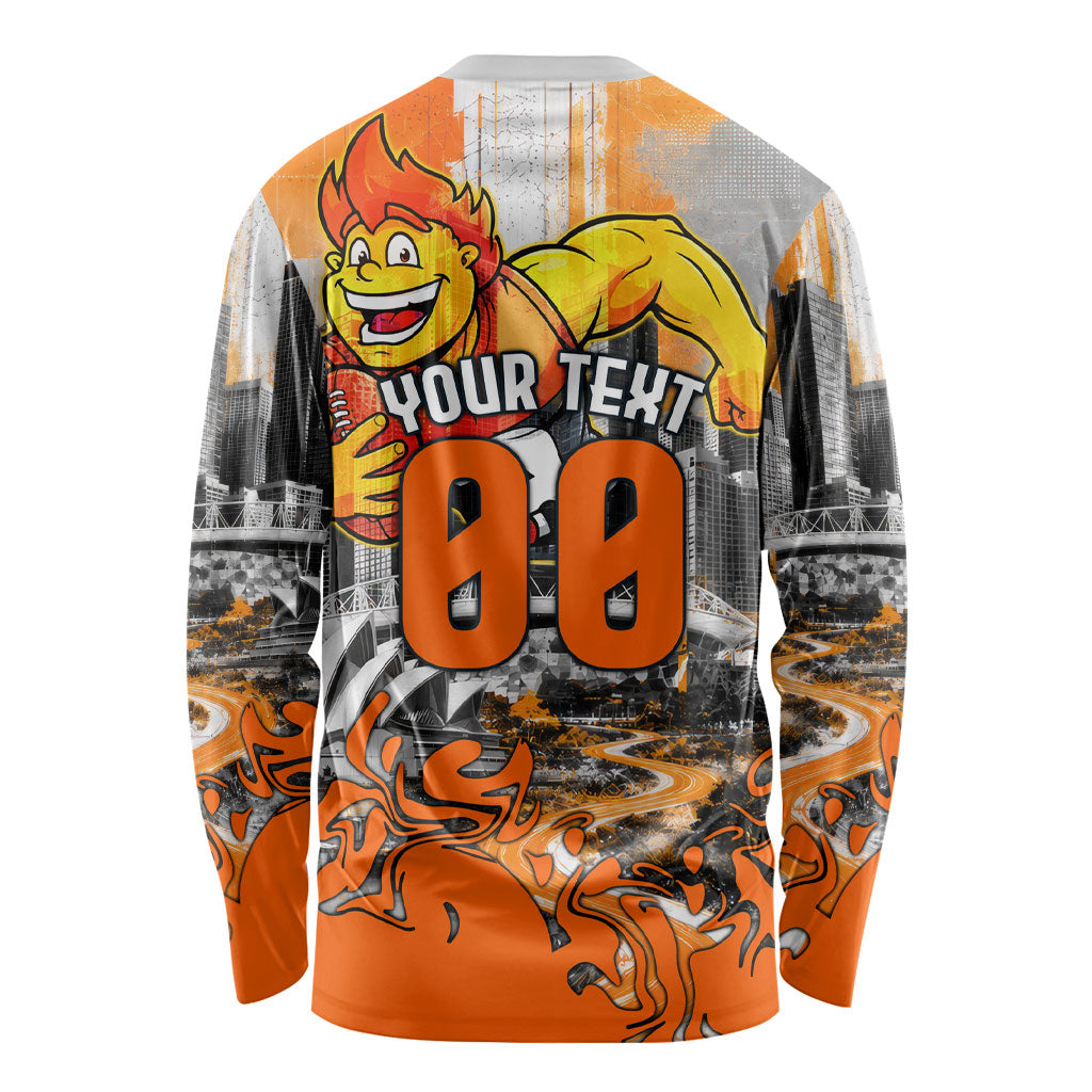 Personalised Greater Western Sydney Giants City Of Football Team Long Sleeve Shirt Sydney City Skyline Illustration Sport Fan
