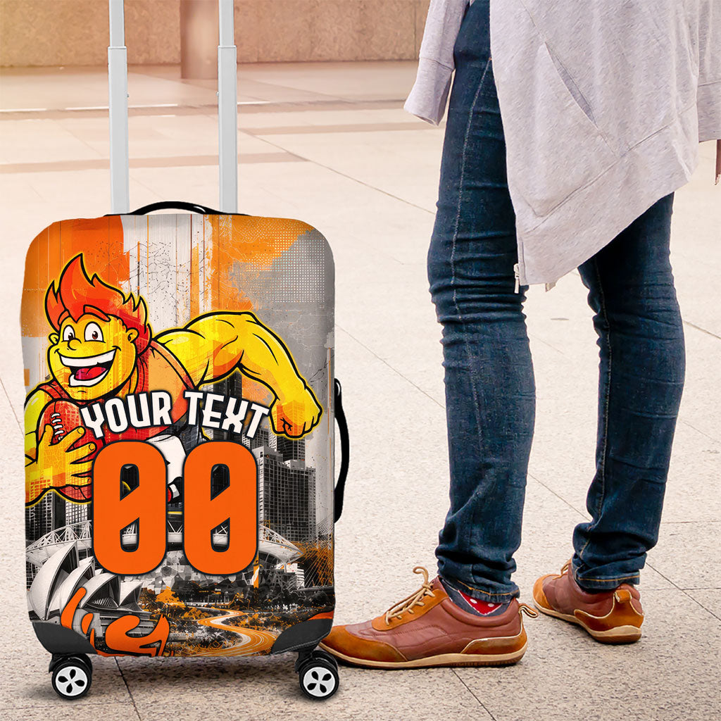Personalised Greater Western Sydney Giants City Of Football Team Luggage Cover Sydney City Skyline Illustration Sport Fan