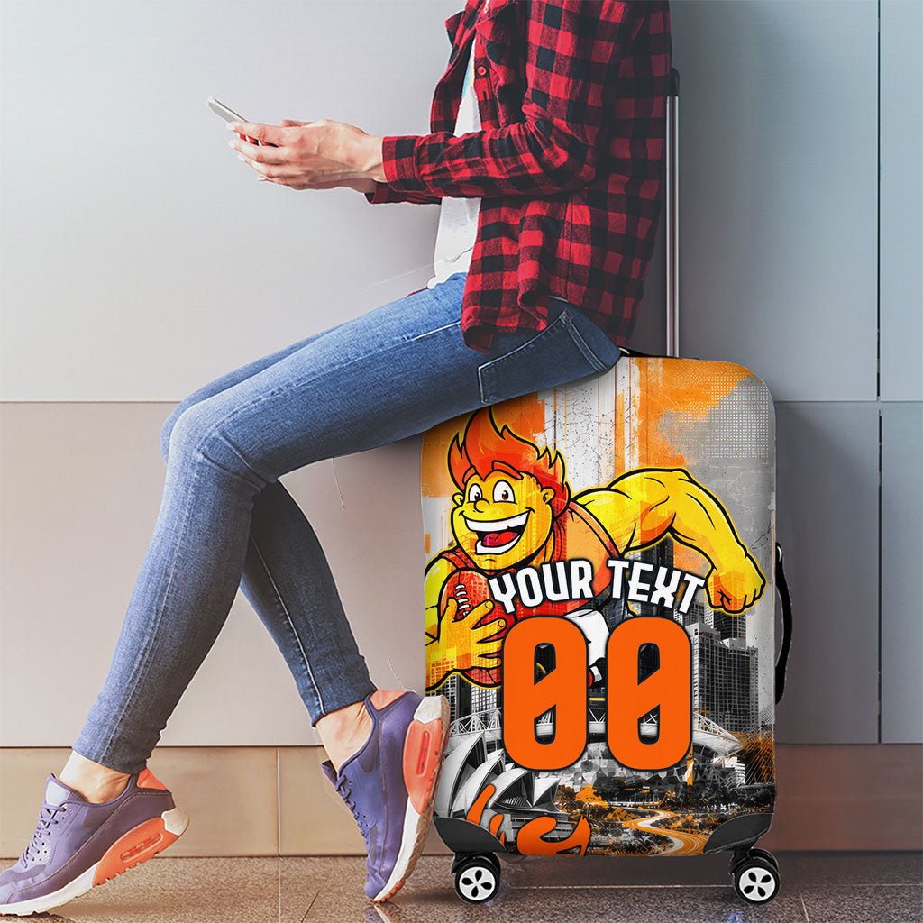 Personalised Greater Western Sydney Giants City Of Football Team Luggage Cover Sydney City Skyline Illustration Sport Fan