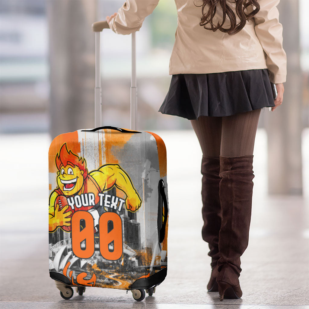 Personalised Greater Western Sydney Giants City Of Football Team Luggage Cover Sydney City Skyline Illustration Sport Fan