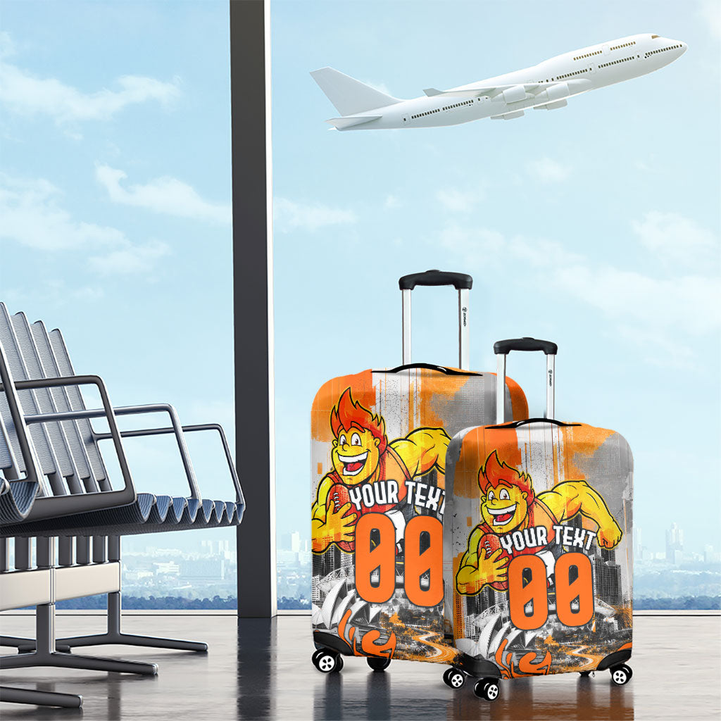 Personalised Greater Western Sydney Giants City Of Football Team Luggage Cover Sydney City Skyline Illustration Sport Fan