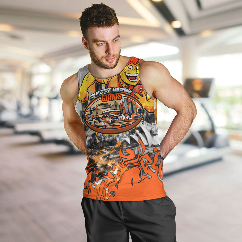 Personalised Greater Western Sydney Giants City Of Football Team Men Tank Top Sydney City Skyline Illustration Sport Fan
