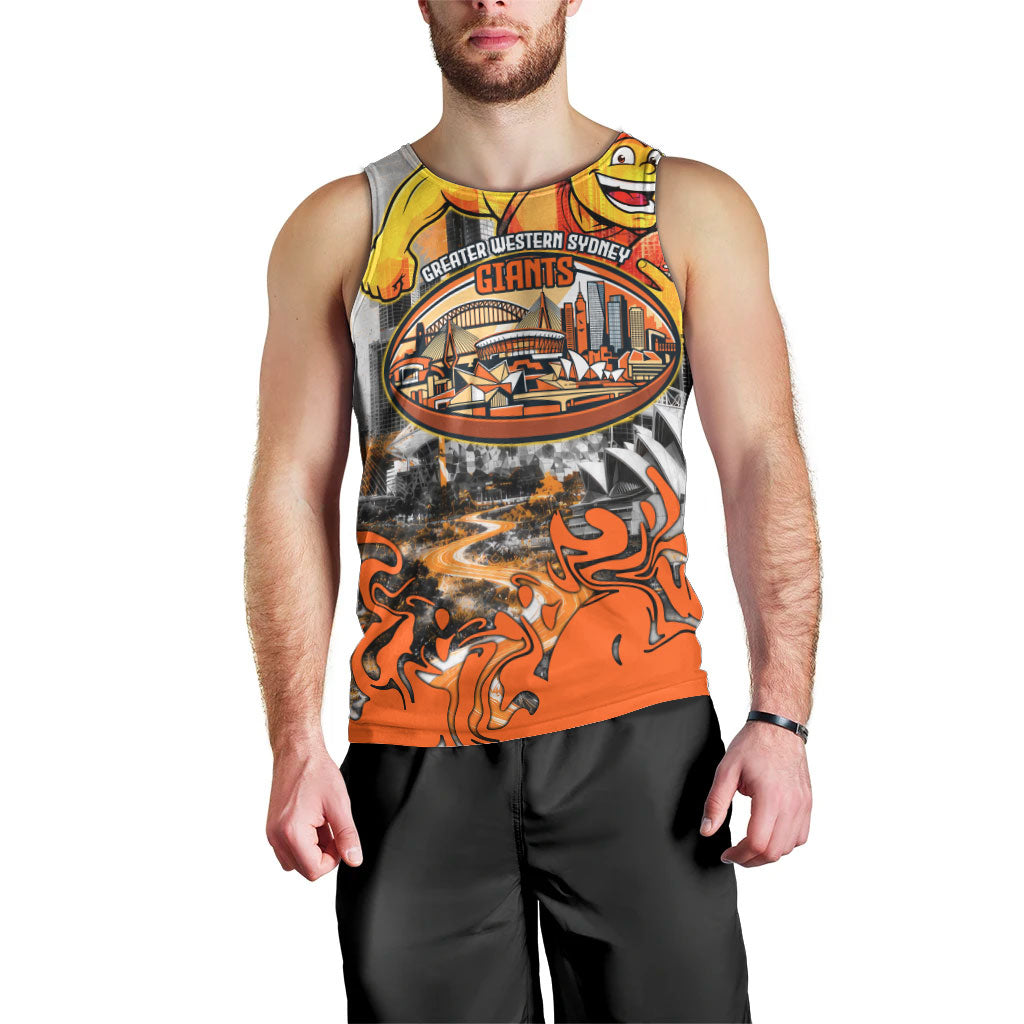 Personalised Greater Western Sydney Giants City Of Football Team Men Tank Top Sydney City Skyline Illustration Sport Fan