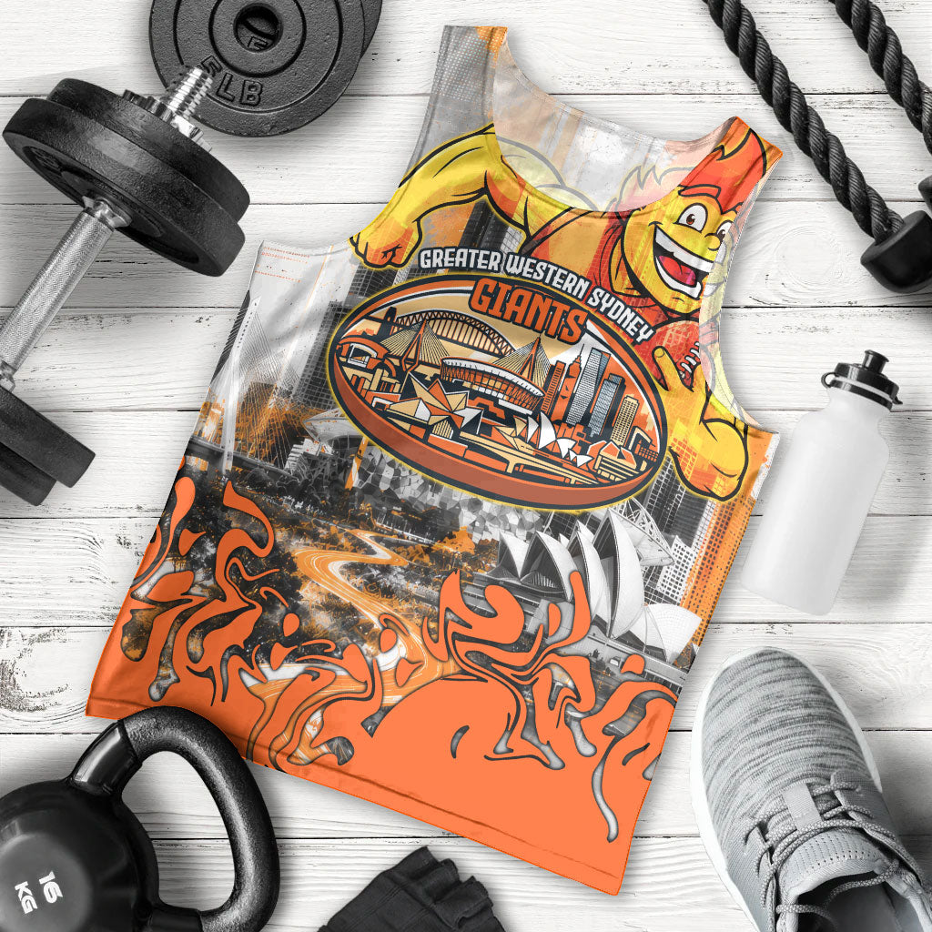 Personalised Greater Western Sydney Giants City Of Football Team Men Tank Top Sydney City Skyline Illustration Sport Fan