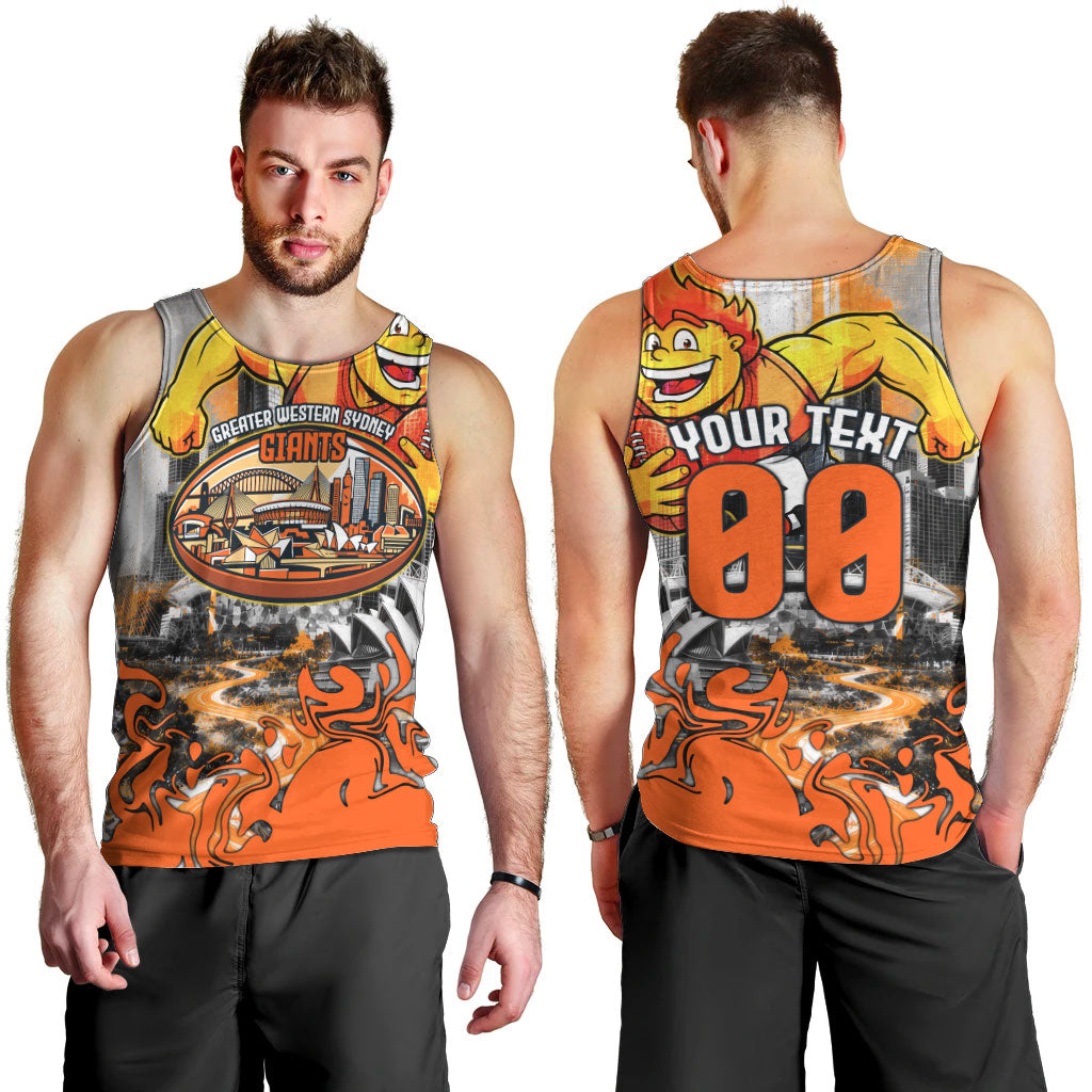 Personalised Greater Western Sydney Giants City Of Football Team Men Tank Top Sydney City Skyline Illustration Sport Fan