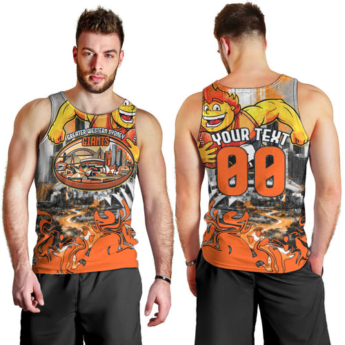 Personalised Greater Western Sydney Giants City Of Football Team Men Tank Top Sydney City Skyline Illustration Sport Fan