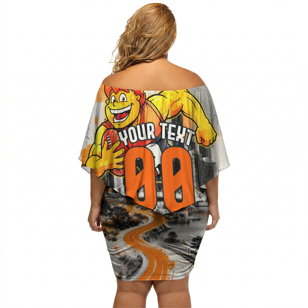 Personalised Greater Western Sydney Giants City Of Football Team Off Shoulder Short Dress Sydney City Skyline Illustration Sport Fan