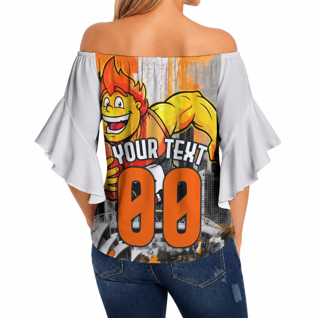 Personalised Greater Western Sydney Giants City Of Football Team Off Shoulder Wrap Waist Top Sydney City Skyline Illustration Sport Fan