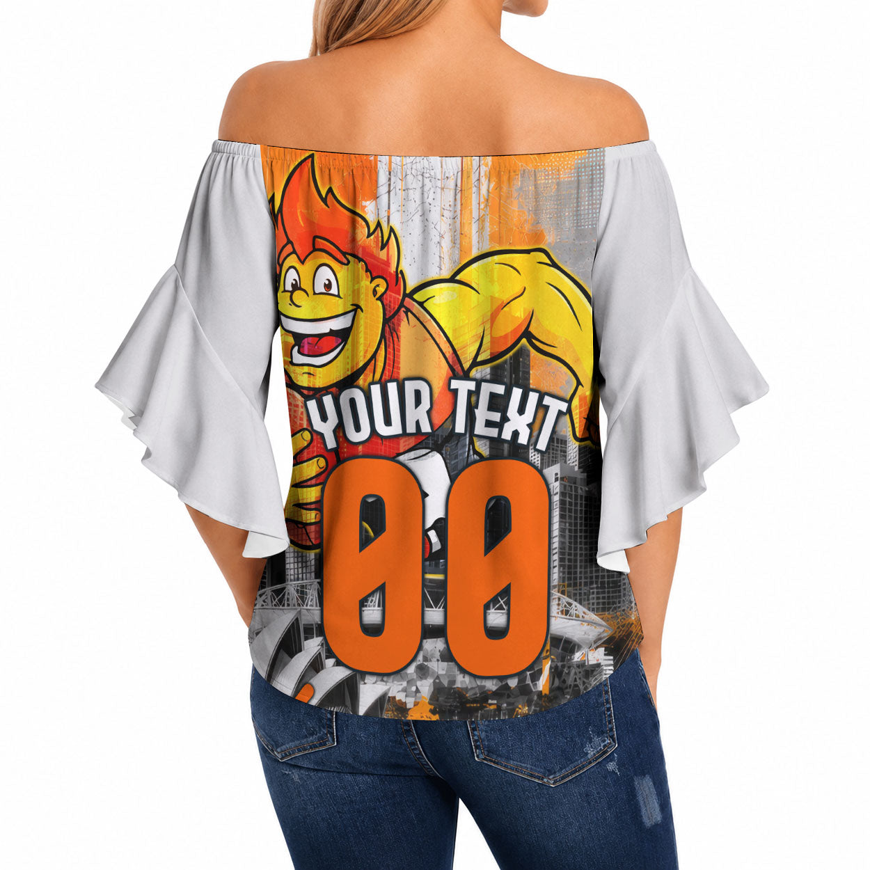 Personalised Greater Western Sydney Giants City Of Football Team Off Shoulder Wrap Waist Top Sydney City Skyline Illustration Sport Fan