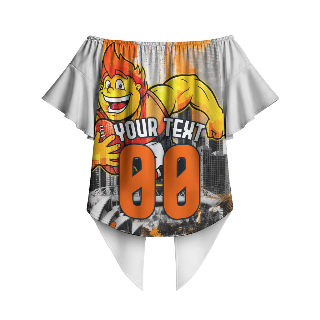 Personalised Greater Western Sydney Giants City Of Football Team Off Shoulder Wrap Waist Top Sydney City Skyline Illustration Sport Fan