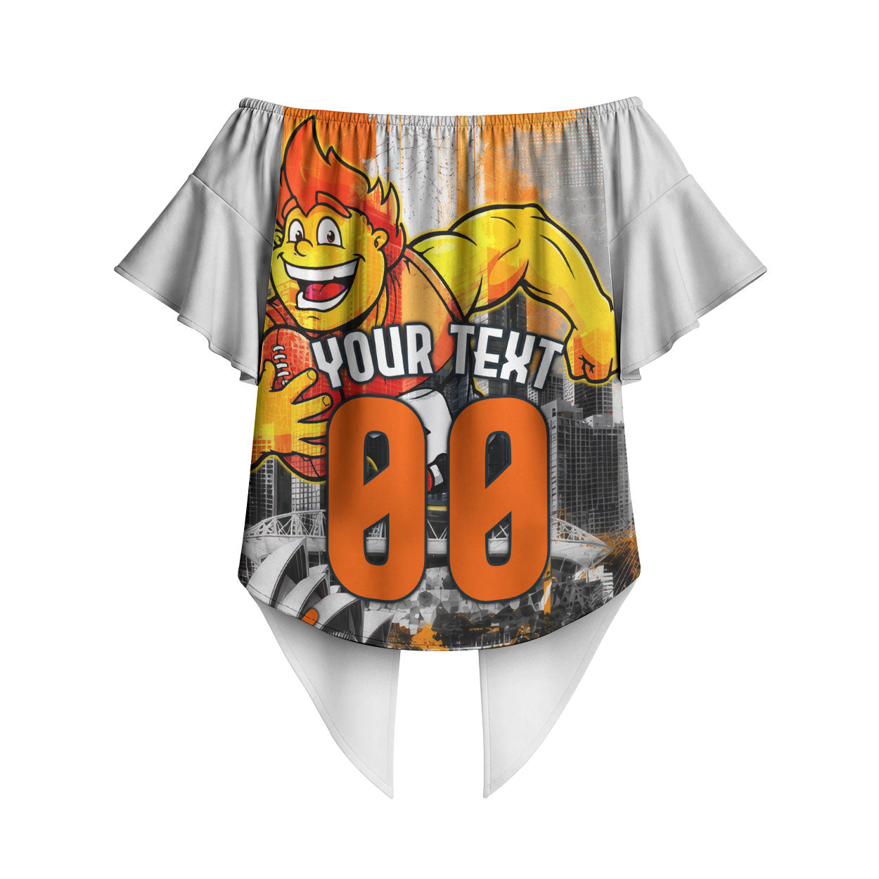 Personalised Greater Western Sydney Giants City Of Football Team Off Shoulder Wrap Waist Top Sydney City Skyline Illustration Sport Fan