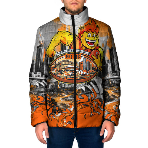 Personalised Greater Western Sydney Giants City Of Football Team Padded Jacket Sydney City Skyline Illustration Sport Fan
