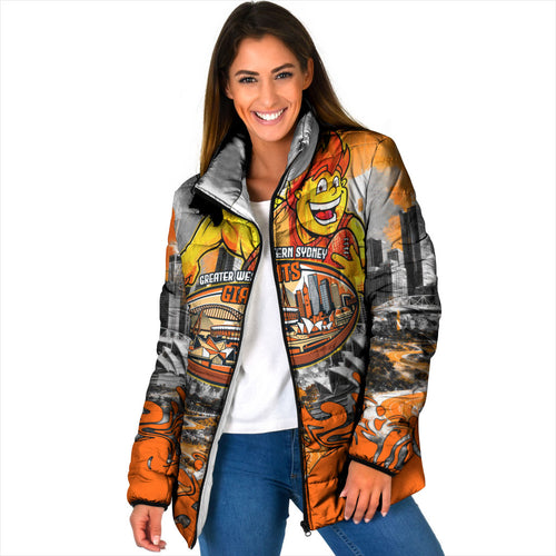 Personalised Greater Western Sydney Giants City Of Football Team Padded Jacket Sydney City Skyline Illustration Sport Fan