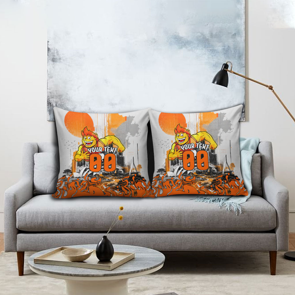 Personalised Greater Western Sydney Giants City Of Football Team Pillow Cover Sydney City Skyline Illustration Sport Fan