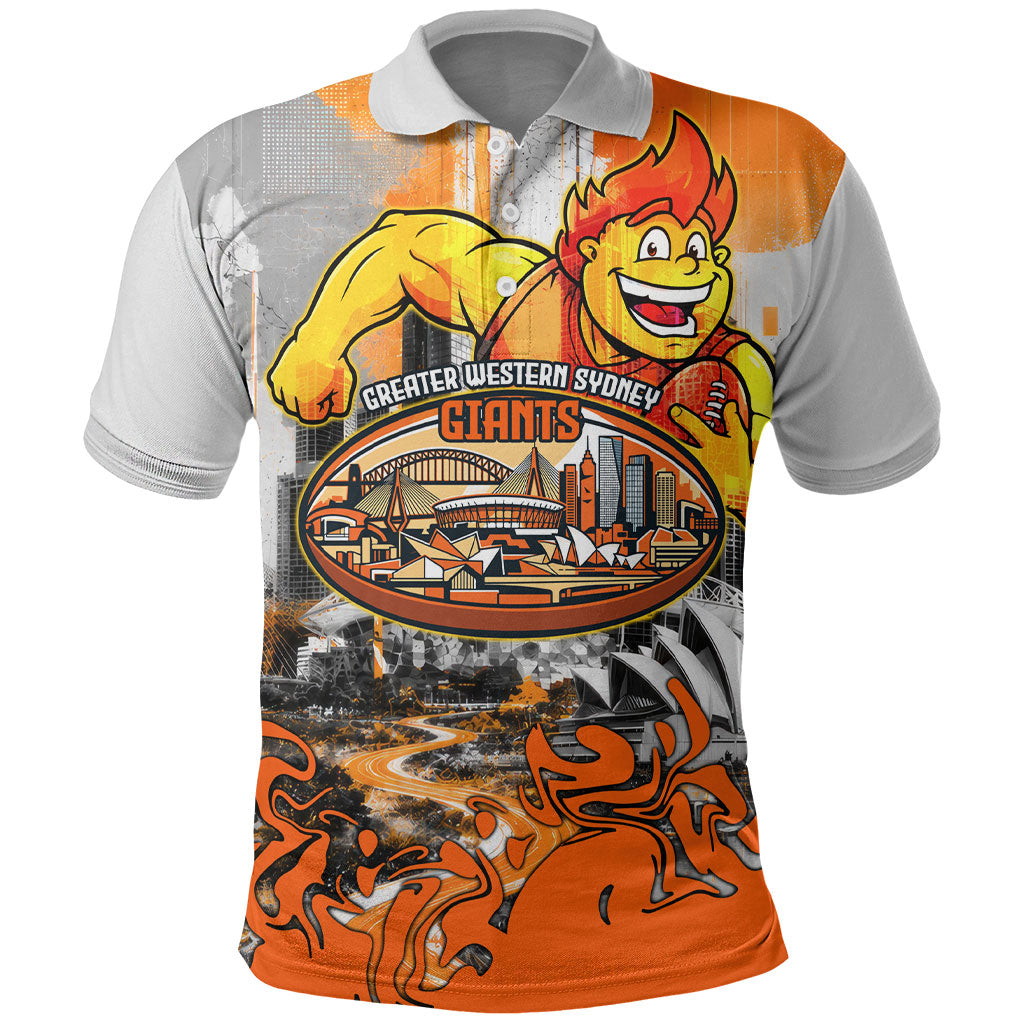 Personalised Greater Western Sydney Giants City Of Football Team Polo Shirt Sydney City Skyline Illustration Sport Fan