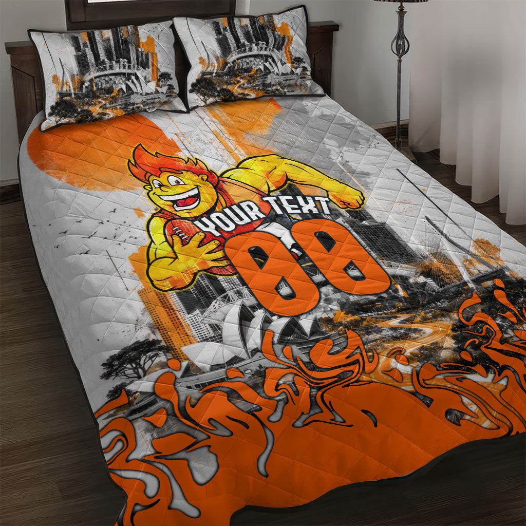 Personalised Greater Western Sydney Giants City Of Football Team Quilt Bed Set Sydney City Skyline Illustration Sport Fan